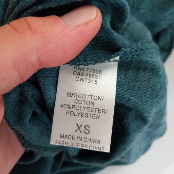 Chaser Burnout Blue Cut Out Long Sleeve Top Womens Size XS - Picture 5 of 5